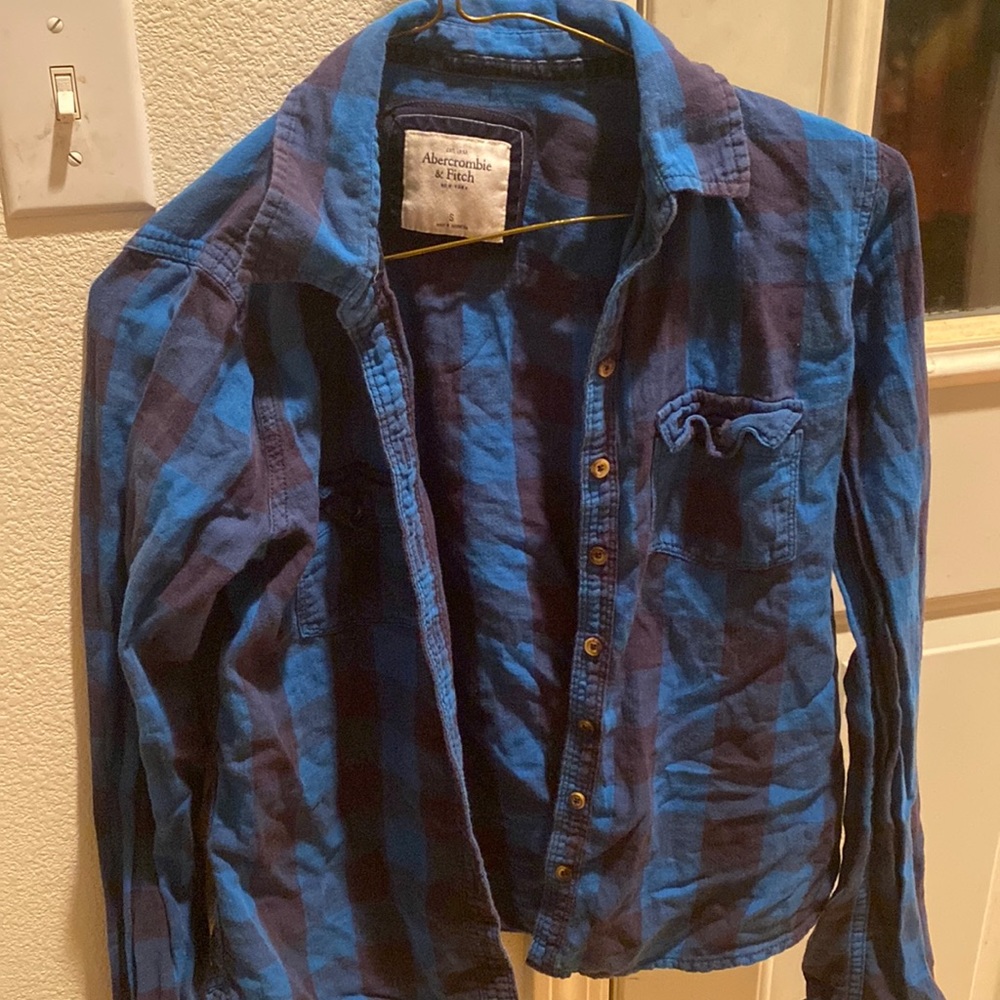 Abercrombie and fitch blue plaid
